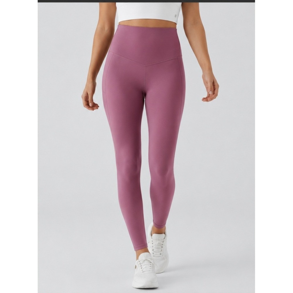 Halara UltraSculpt High Waisted Tummy Control Pocket Leggings Purple Mauve Small